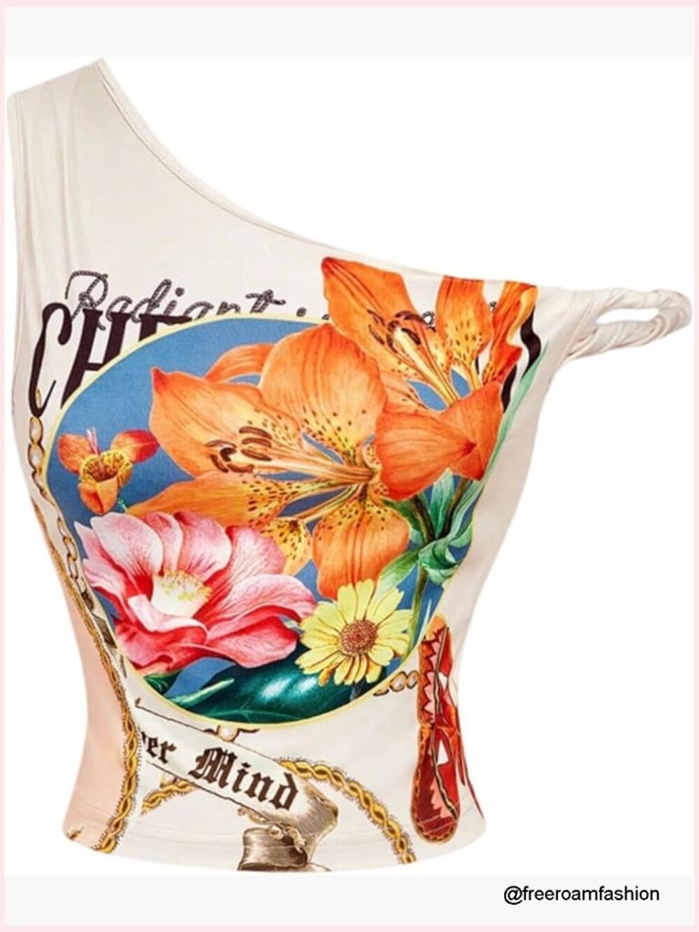 Off The Shoulder Crop Tank Top Sleeveless Floral Y2K Going Out